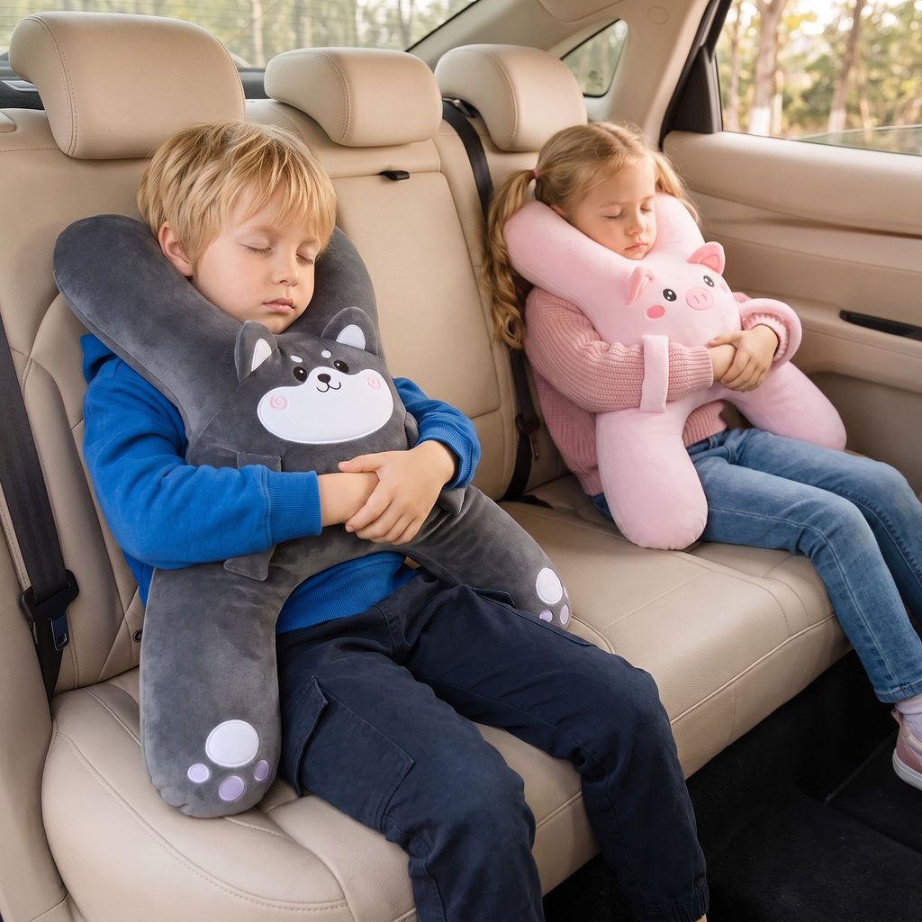 Schlummerstütze™ – Weiche Kopfstütze für Kinder beim Schlafen im Auto