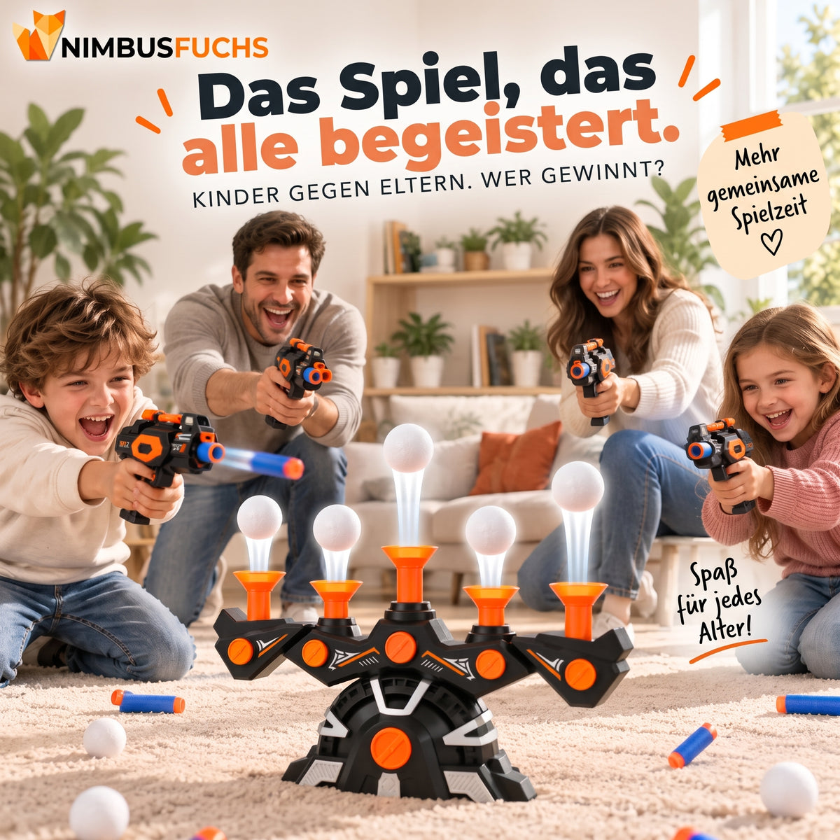 ZielMeister™ – Schwebendes Zielspiel für Kinder mit Soft-Darts